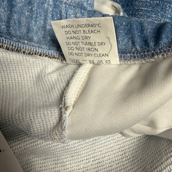 Mila Rosabella Womens Denim Print Pull On Wide Leg Sweatpants Size L Casual NWT - Picture 12 of 14